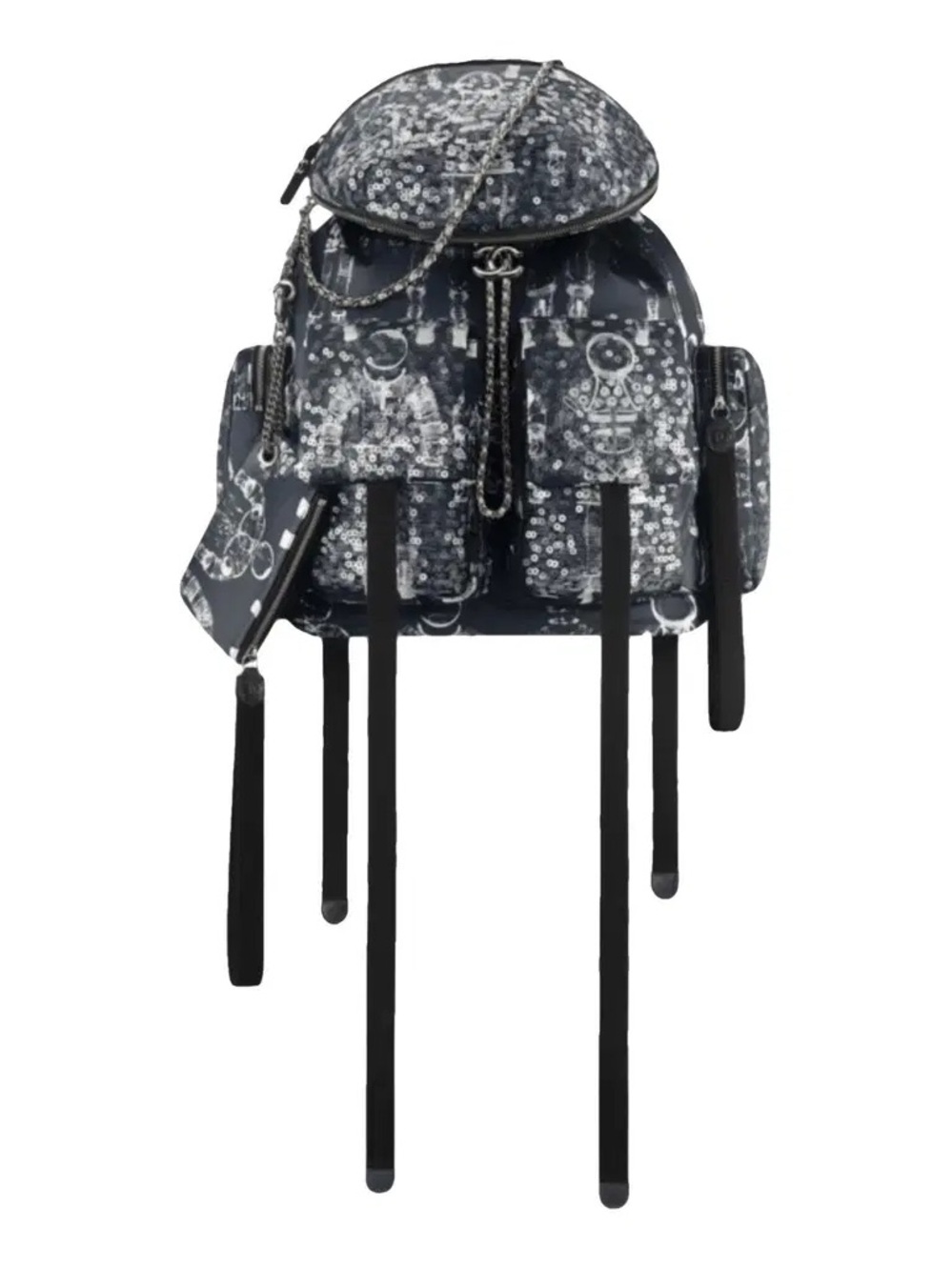 Chanel Backpack with Removable Belt Bag & Wristlet 17K Karl Lagerfeld Era Space